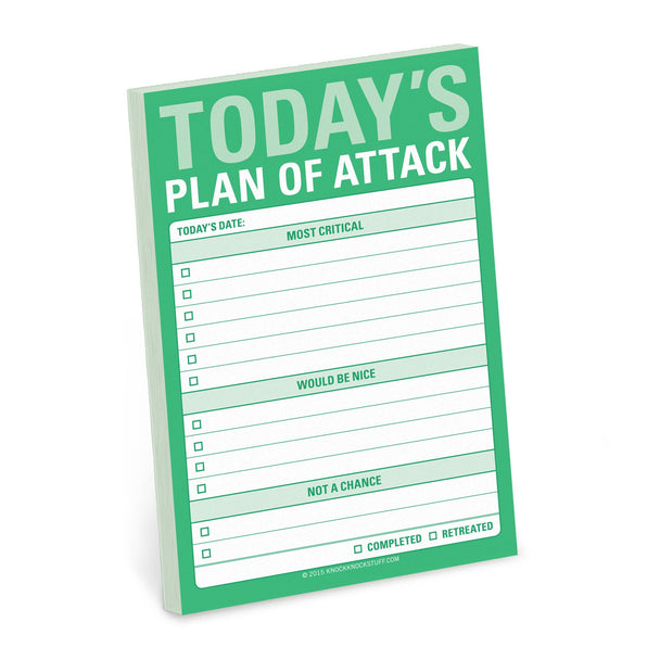 Today's Plan of Attack Great Big Sticky Note Pad